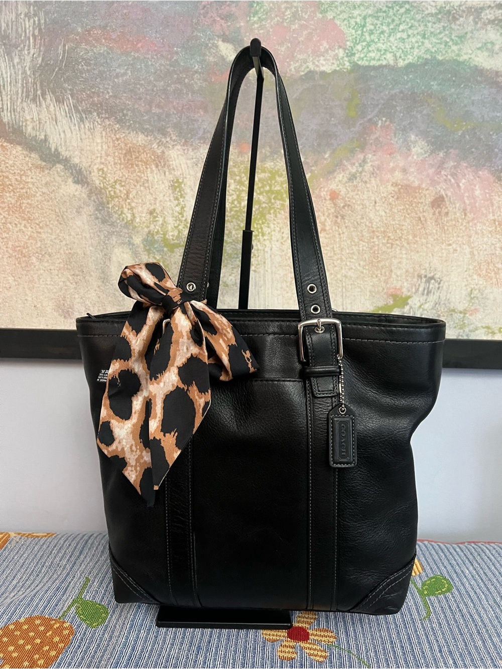Coach Hampton 2006 Vintage Black Leather Tote Shoulder Bag